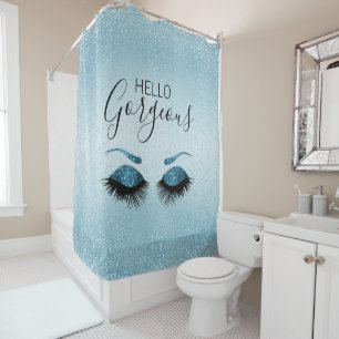 Rideaux De Douche Hello Gorgeous - Eyelashes avec Parties scintillan