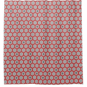 Rideaux De Douche Hexagonal Kimono Imprimer, rouge et gris / gris