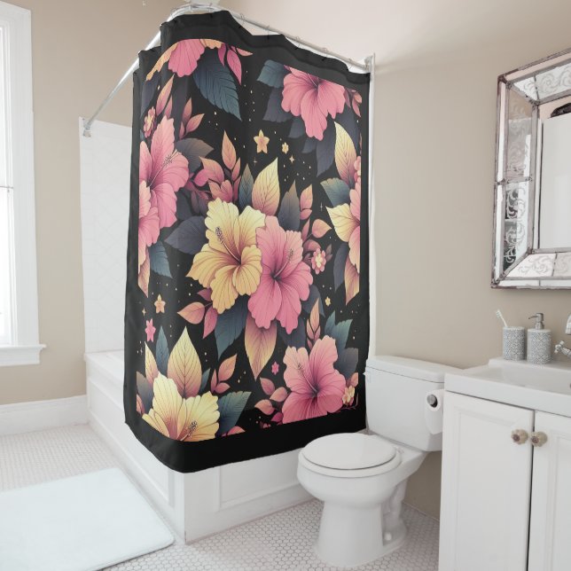 Rideaux De Douche Hibiscus Heureux (En situation)