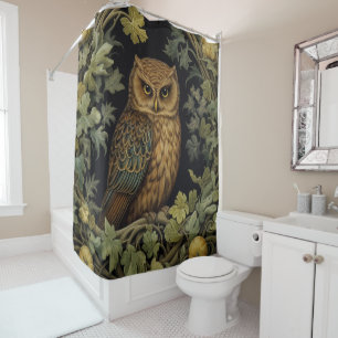 Rideaux De Douche hibou Art nouveau dans la forêt