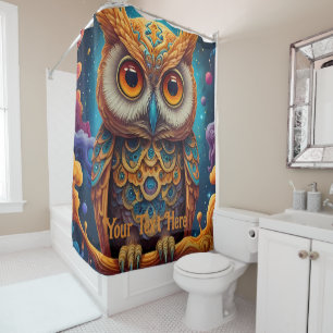 Rideaux De Douche Hibou cosmique : Sagesse vibrante