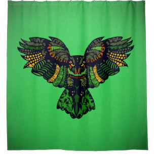 Rideaux De Douche Hibou émeraude majestueux