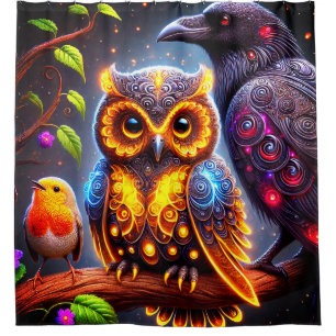 Rideaux De Douche Hibou et amis