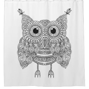 Rideaux De Douche Hibou mignon de griffonnage