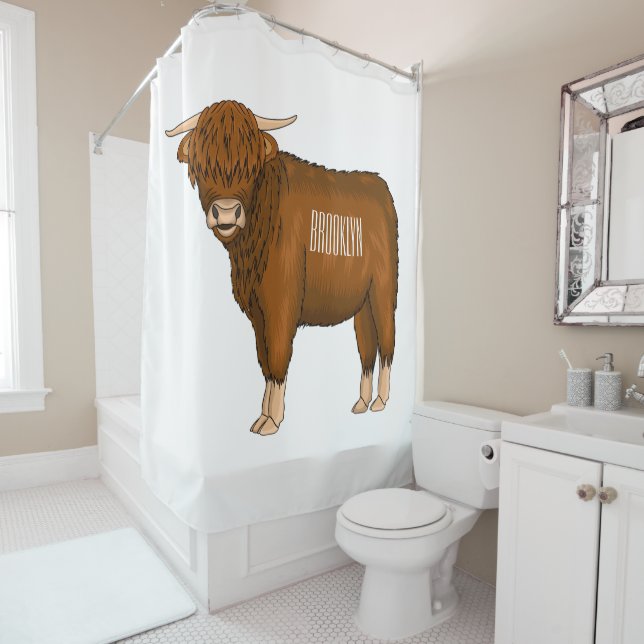 Rideaux De Douche Highland cow (En situation)