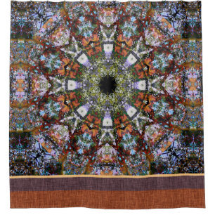 Rideaux De Douche Hippie Kaleidoscope multicolore Mandala Stripe
