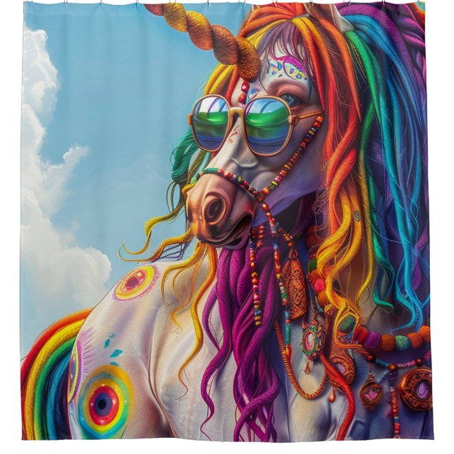Rideaux De Douche Hippie Unicorn (Devant)