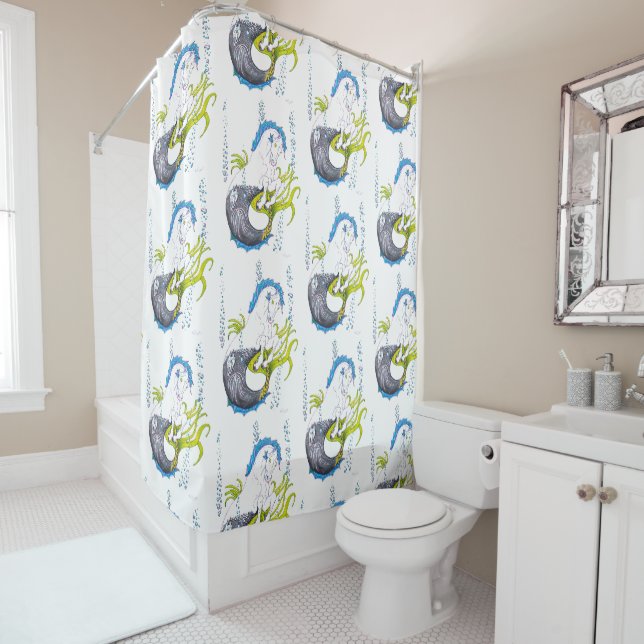 Rideaux De Douche Hippocampe (crâne) (En situation)
