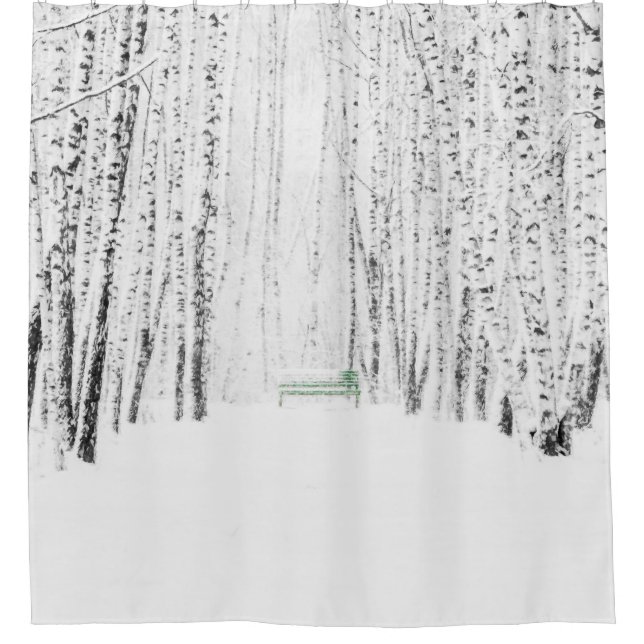 Rideaux De Douche Histoire de Noël blanche (Devant)