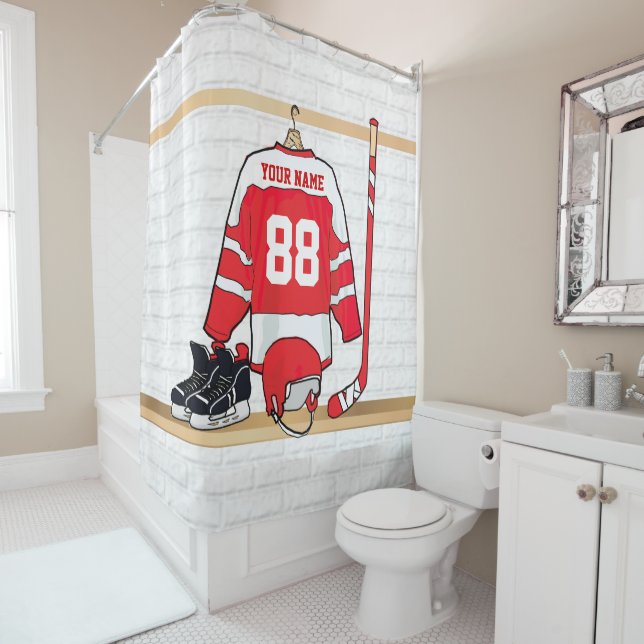 Rideaux De Douche Hockey sur glace du Jersey (En situation)