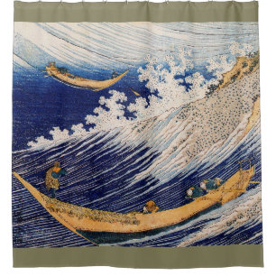 Rideaux De Douche Hokusai Ocean Waves Sea Boats