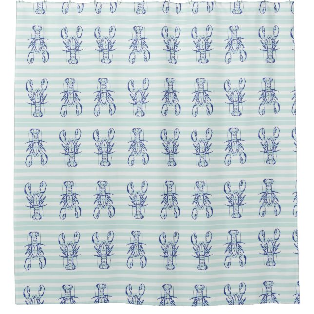 Rideaux De Douche Homards bleus (Devant)