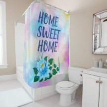 Home Sweet Home Aquarelle colorée Texte floral