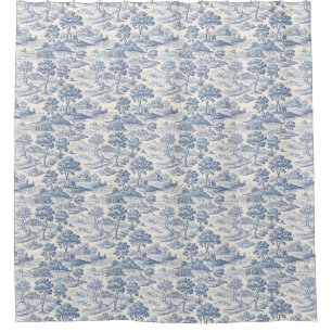 Rideaux De Douche Homestead Blue Toile