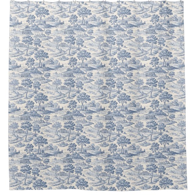 Rideaux De Douche Homestead Blue Toile (Devant)