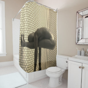 Rideaux De Douche Homme unique art moderne brun or chèque pop art