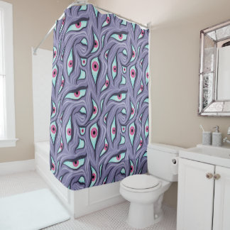 Rideaux De Douche Horreur Yeux mal Purple Pastel Goth