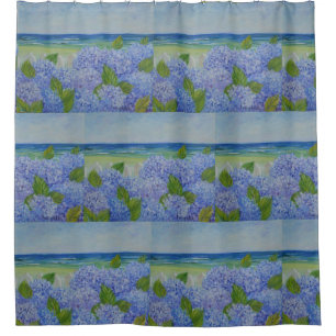 Rideaux De Douche Hortensias par la mer