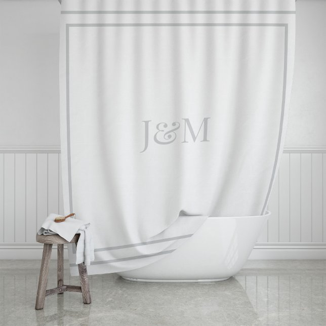 Rideaux De Douche Hôtel Élégant Chic Monogramme Esperluette (Créateur téléchargé)