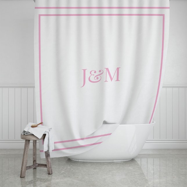 Rideaux De Douche Hôtel Élégant Chic Monogramme Esperluette (Créateur téléchargé)