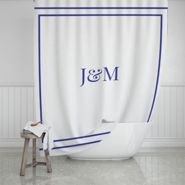 Rideaux De Douche Hôtel Élégant Chic Monogramme Esperluette (Créateur téléchargé)