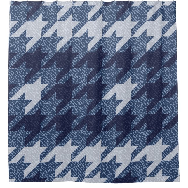 Rideaux De Douche Houndstooth Tartan Jeans Design Arrière - plan (Devant)