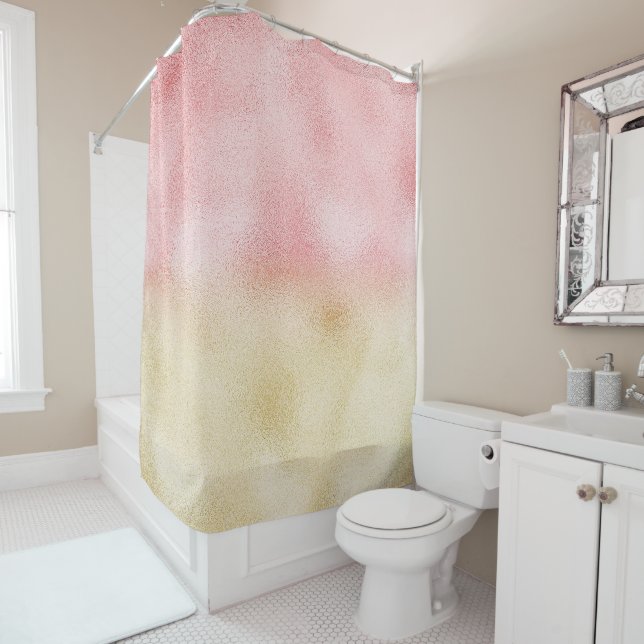 Rideaux De Douche Huile rose et or Ombre (En situation)