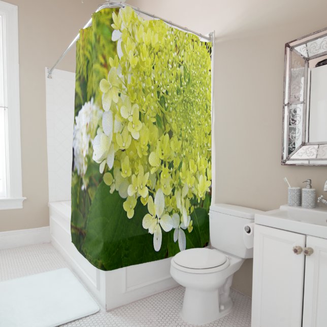 Rideaux De Douche Hydrangea Limelight Vert Chartreuse Élégant (En situation)