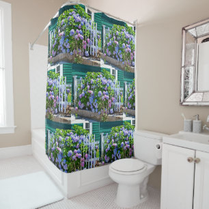 Rideaux De Douche Hydrangeas En Bord De Mer