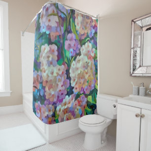 Rideaux De Douche Hydrangée artistique Hortensia Art Abstrait floral