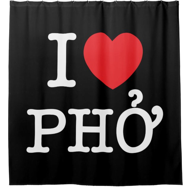 Rideaux De Douche I Heart (Amour) Pho (Devant)