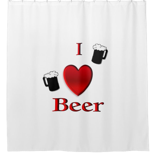 Rideaux De Douche I Heart Beer Design (Devant)