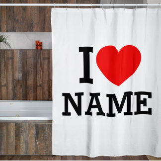 Rideaux De Douche I Heart Name Shower Curtain