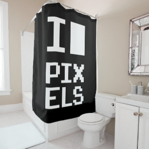 Rideaux De Douche I Love Pixels, design geek, art des pixels