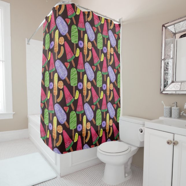 Rideaux De Douche Ice cream pattern | Lollies pattern | lollipop 4 (En situation)