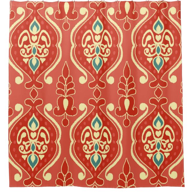 Rideaux De Douche Ikat artisanal : Tissu Boho Ethnique (Devant)