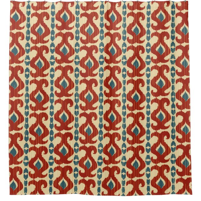 Rideaux De Douche Ikat Elegance : Conception Motif transparente. (Devant)