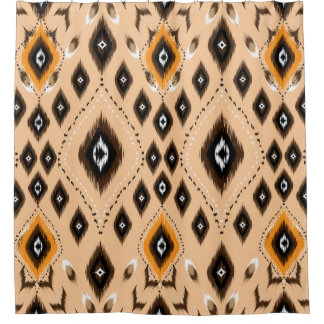 Rideaux De Douche Ikat Ethnic Geometry Folklore Motif