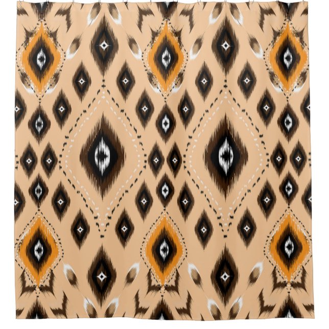 Rideaux De Douche Ikat Ethnic Geometry Folklore Motif (Devant)