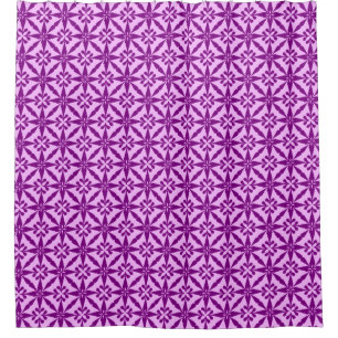 Rideaux De Douche Ikat Star Motif - Violet et orchidée