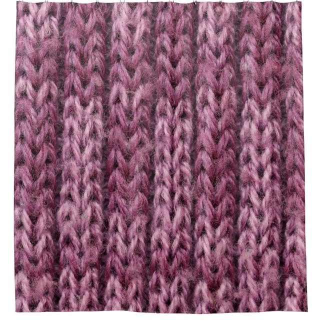 Rideaux De Douche Il est de texture tricot violet pour motif et dos (Devant)