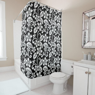RIDEAUX DE DOUCHE ÎLE PLUMERIA (NOIR)