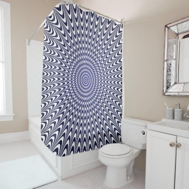 Rideaux De Douche illusion d'optique réaliste (En situation)