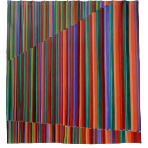 Rideaux De Douche Illustration à rayures multicolores