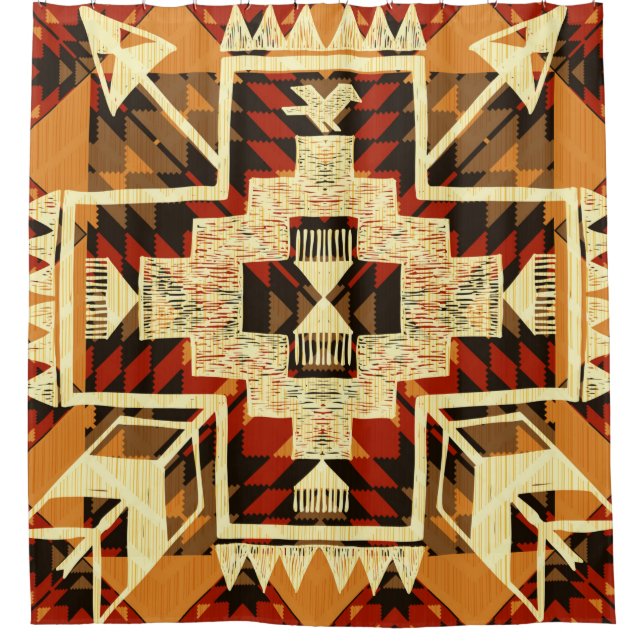 Rideaux De Douche Illustration abstraite dessinée à la main (Devant)