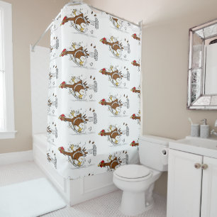 Rideaux De Douche Illustration amusante de poulet cool