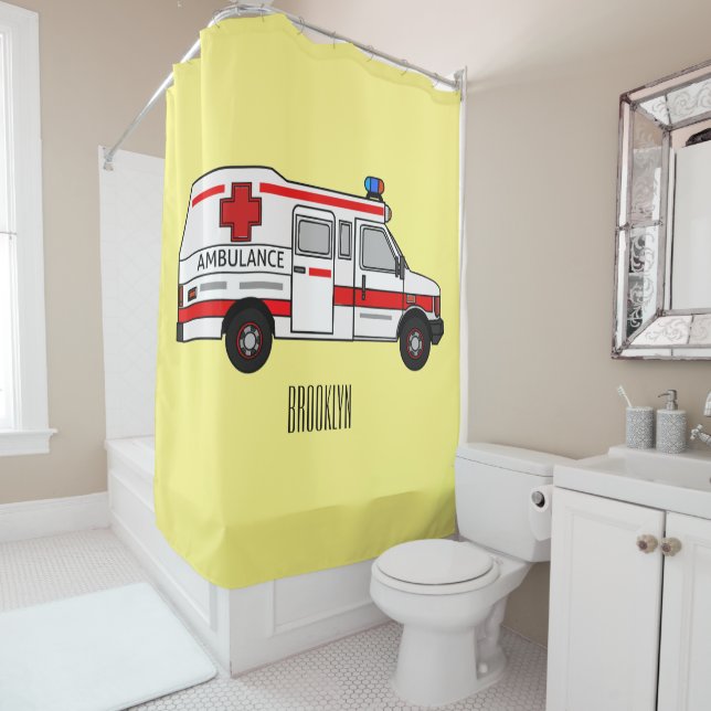 Rideaux De Douche Illustration d'ambulance (En situation)