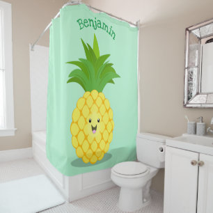 Rideaux De Douche Illustration d'ananas mignon