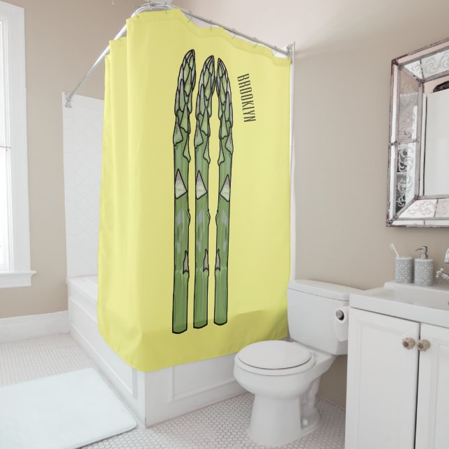 Rideaux De Douche Illustration d'Asparagus (En situation)