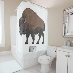 Rideaux De Douche Illustration de bison